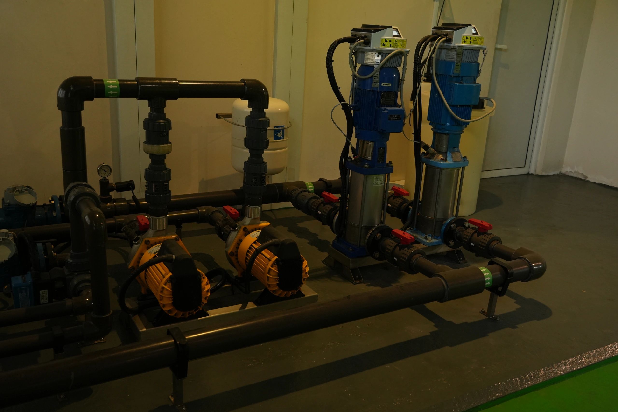 Industrial pumping and piping system illustrating hydraulic power and precision