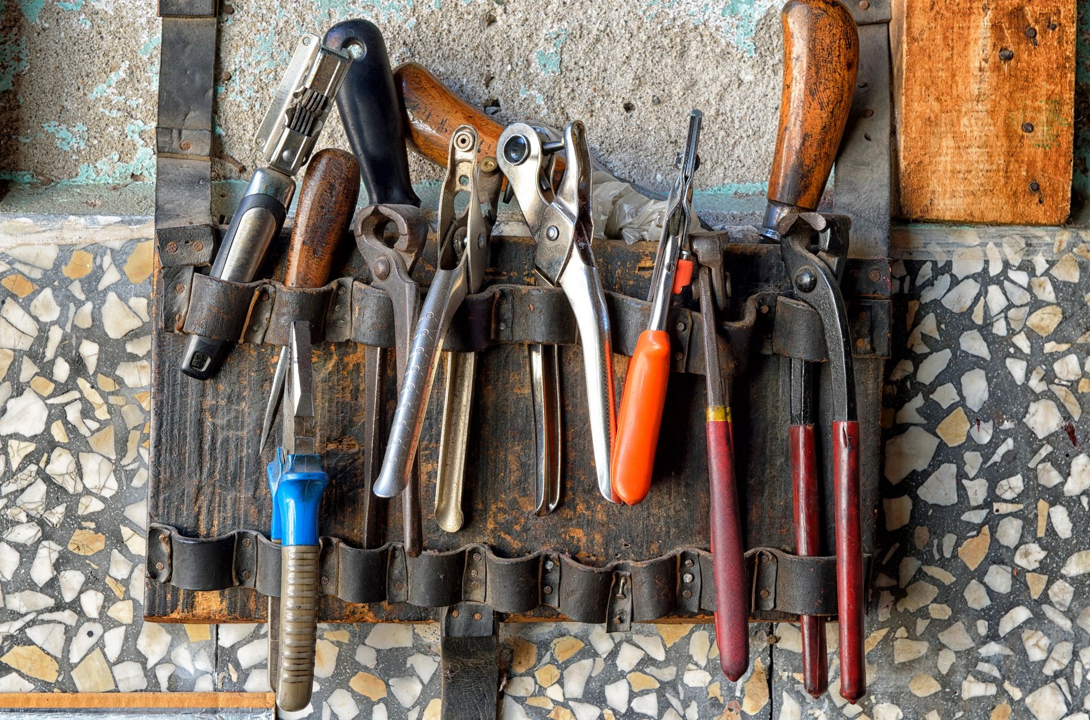 Industrial tools on work table